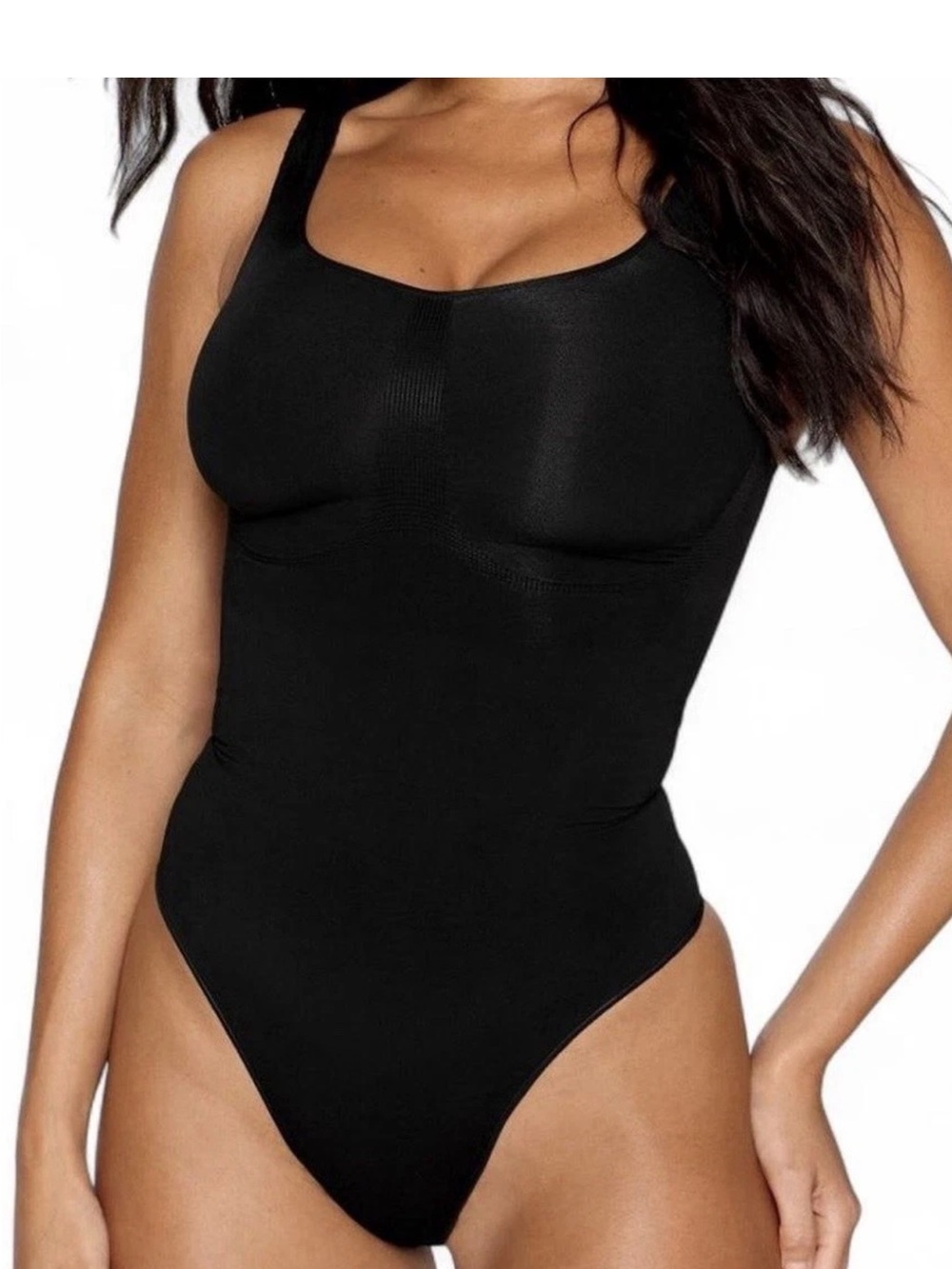 YITTY Black Scoop Neck Bodysuit